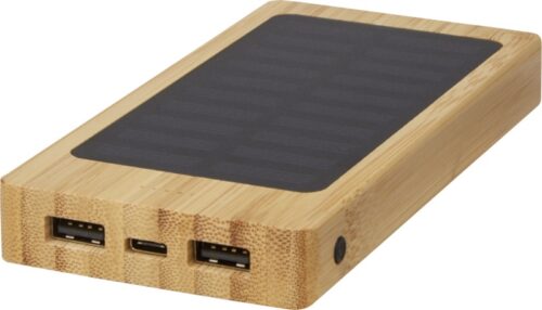 Powerbank Solar de 8000 mAh em Bambu, ref. U702