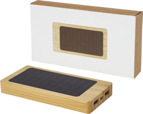Powerbank Solar de 8000 mAh em Bambu, ref. U702